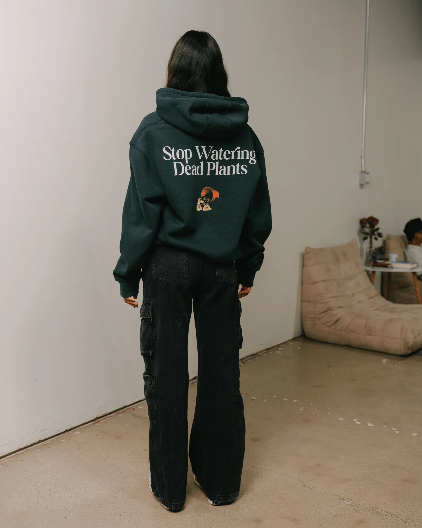 Stop Watering Dead Plants Green Full Zip Hoodie - Image 9