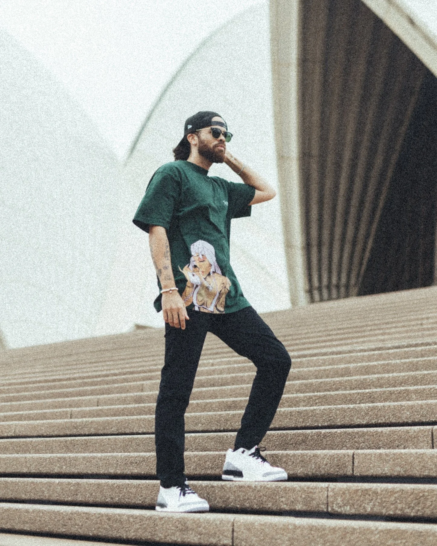Summer Big Face Oversized Green Tee - Image 2