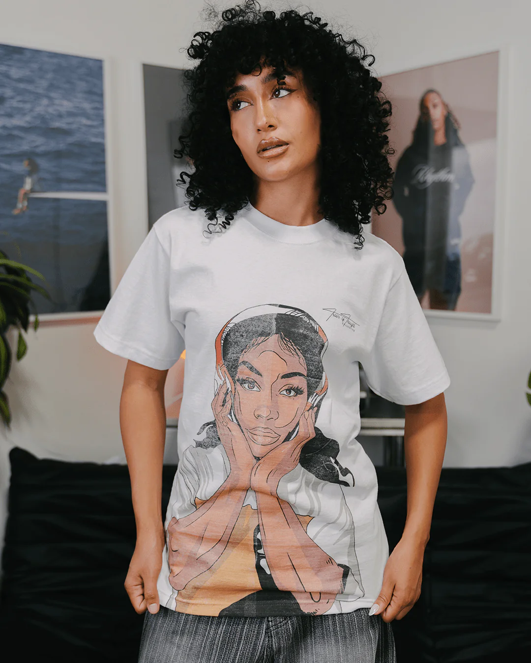 SZA Big Face White Tee - Image 4