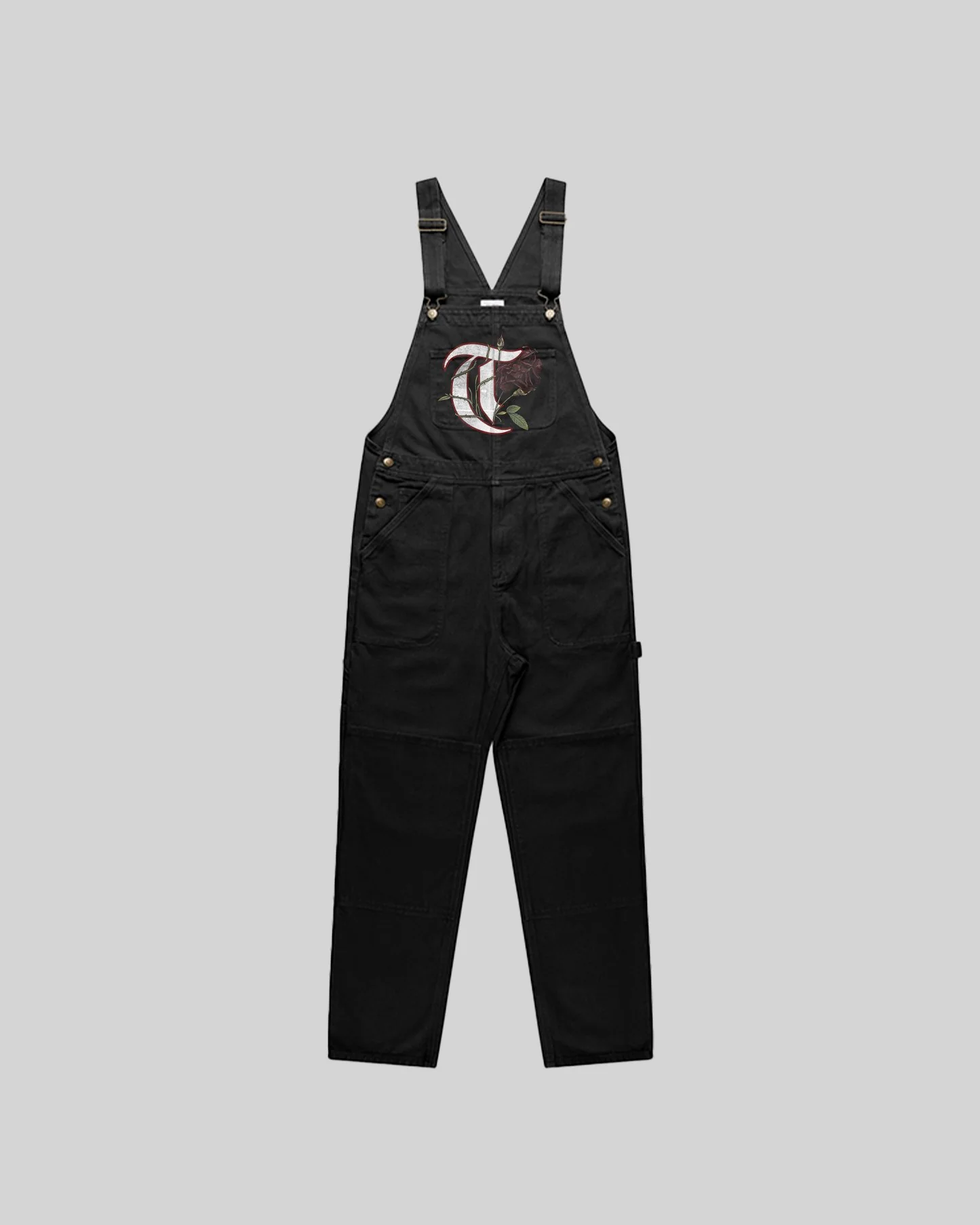 T-Rose Black Canvas Overall