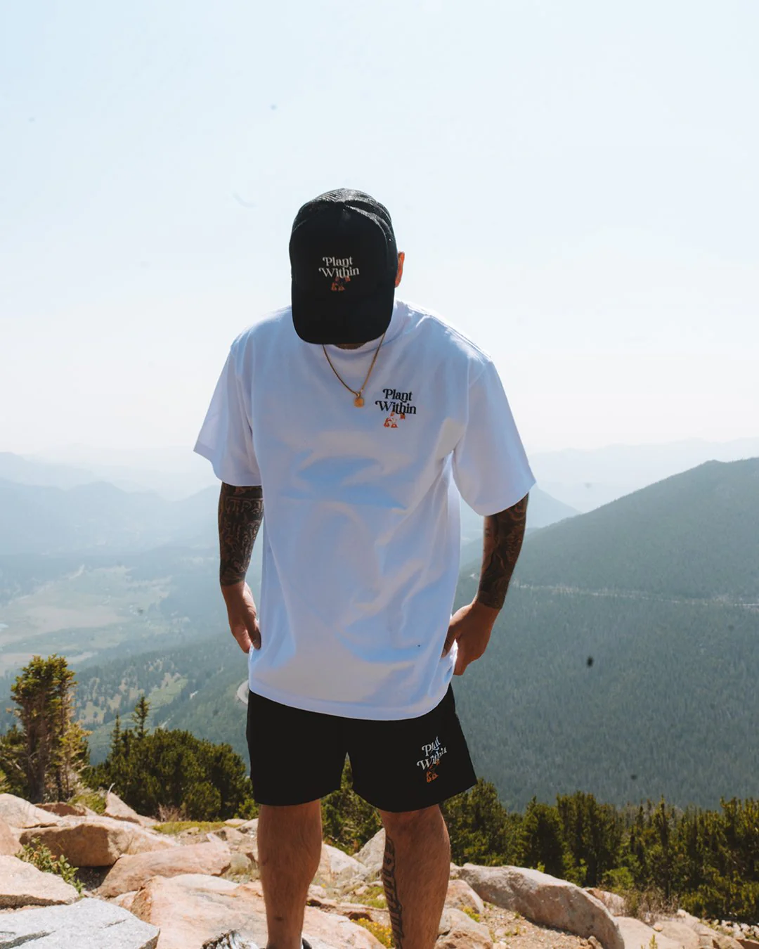 Plant Within Black Swim Shorts 17" - Image 2