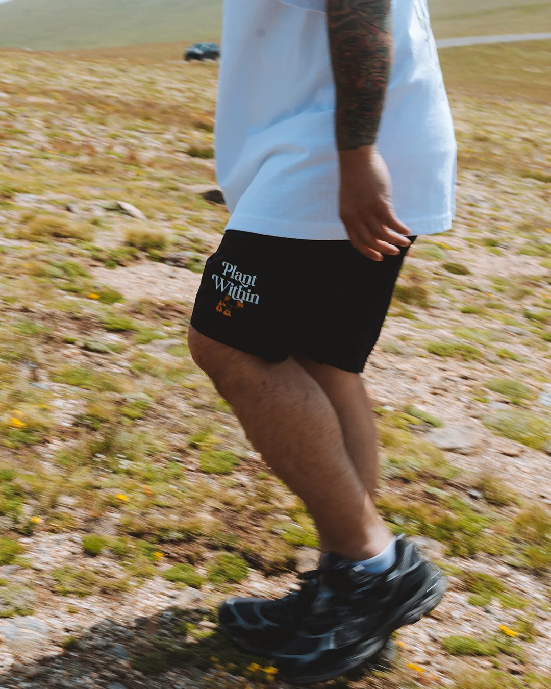Plant Within Black Swim Shorts 17" - Image 3