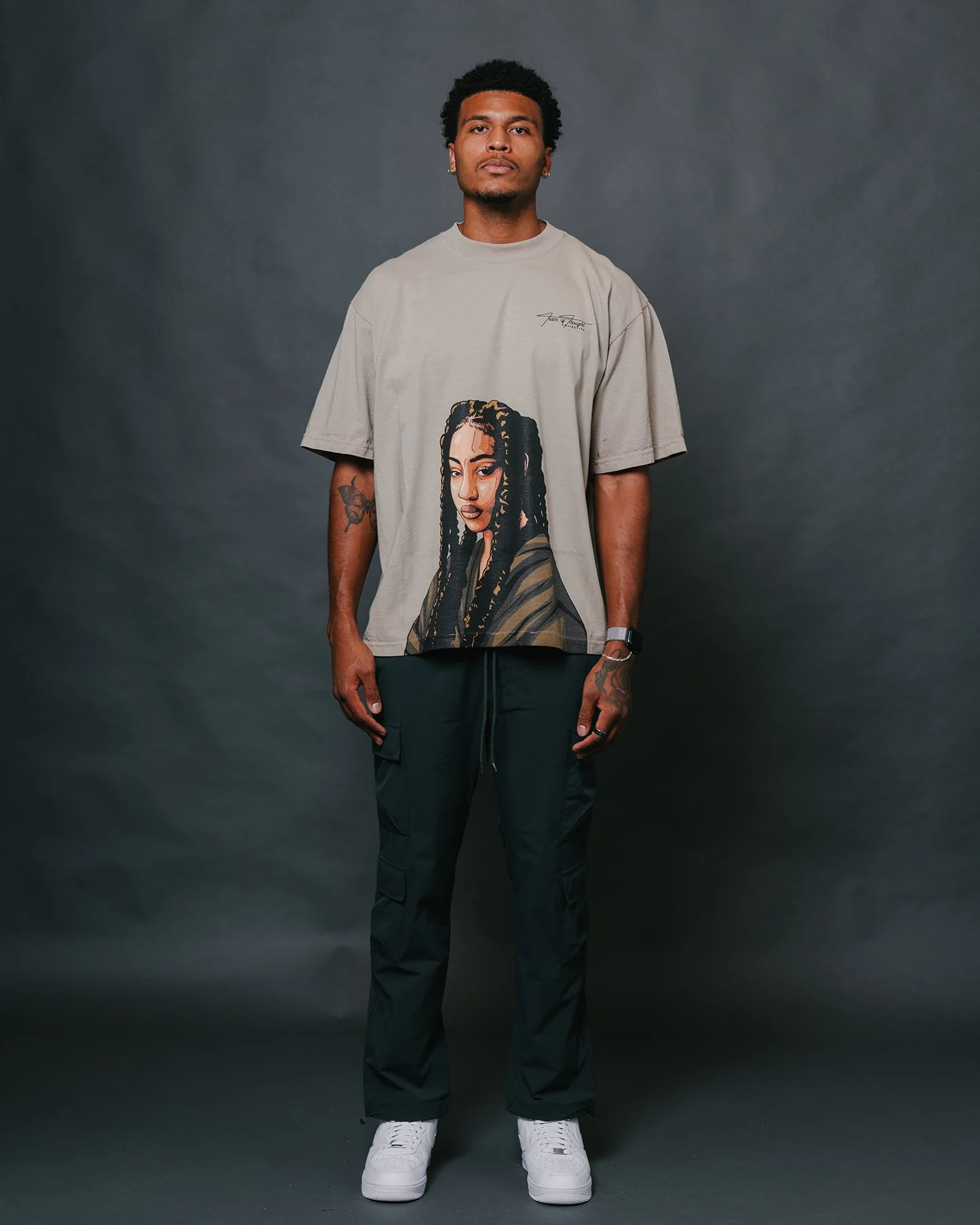 Tems Big Face Oversized Oatmeal Tee - Image 2