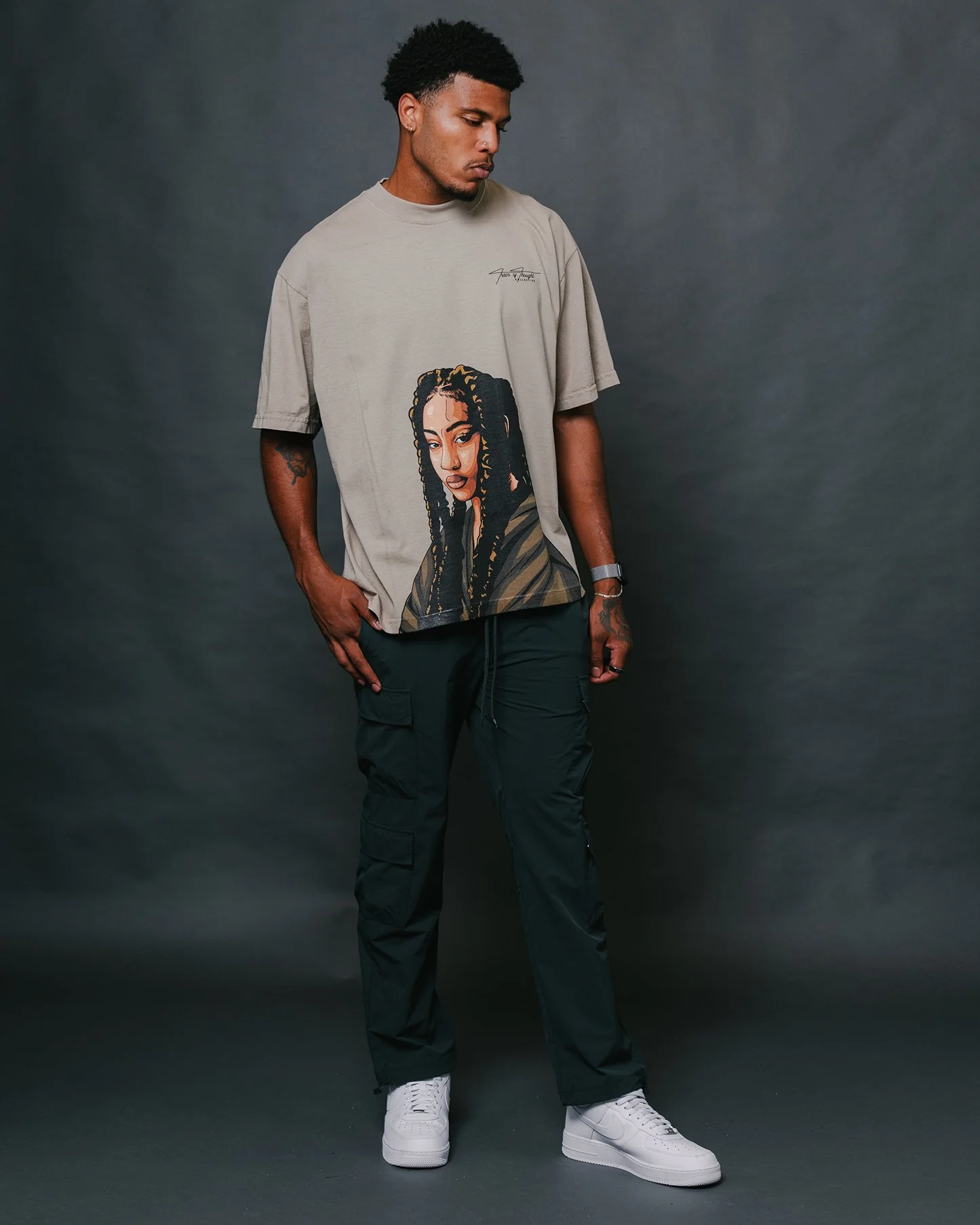 Tems Big Face Oversized Oatmeal Tee - Image 3