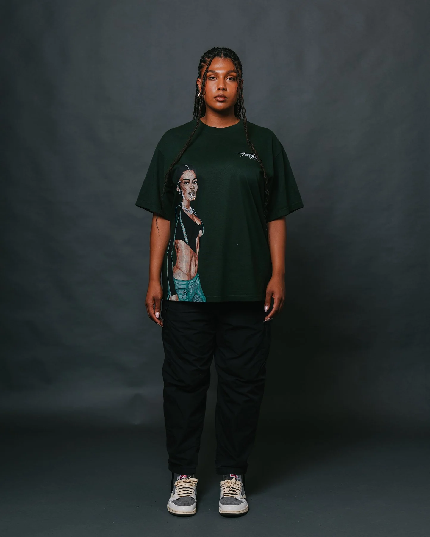 Teyana Big Face Oversized Green Tee - Image 2