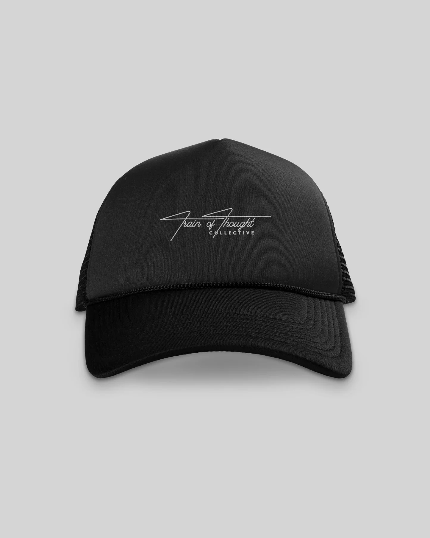 TOTC Signature Logo Black 5 Panel Trucker Hat