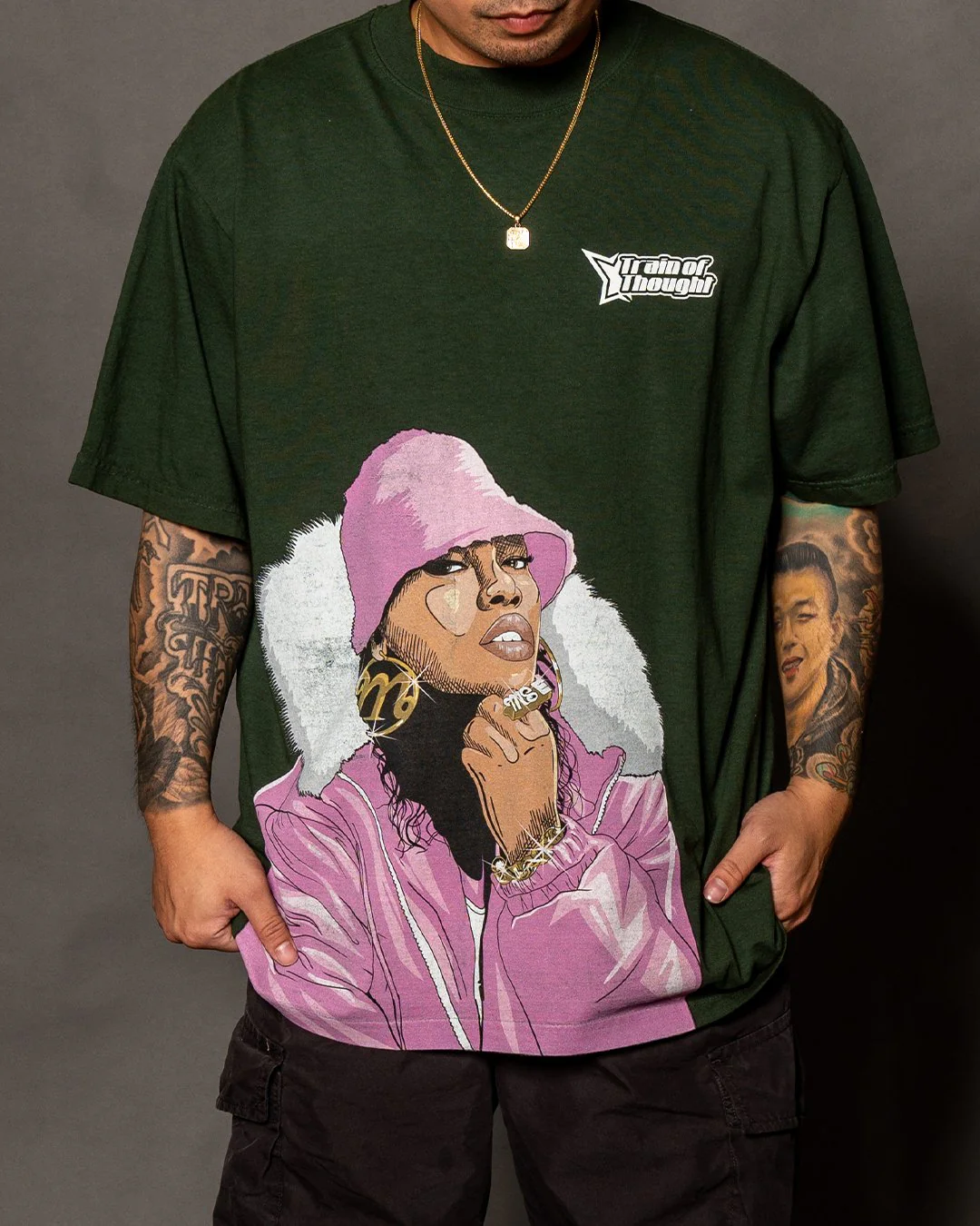 Missy Oversized Moss Tee - Image 3